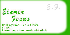 elemer fesus business card