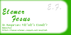 elemer fesus business card